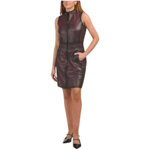 BOD & CHRISTENSEN Leather Sleeveless Mini Dress
